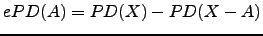 $ePD(A) = PD(X)-PD(X-A)$