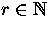 $r \in \mathset{N}$